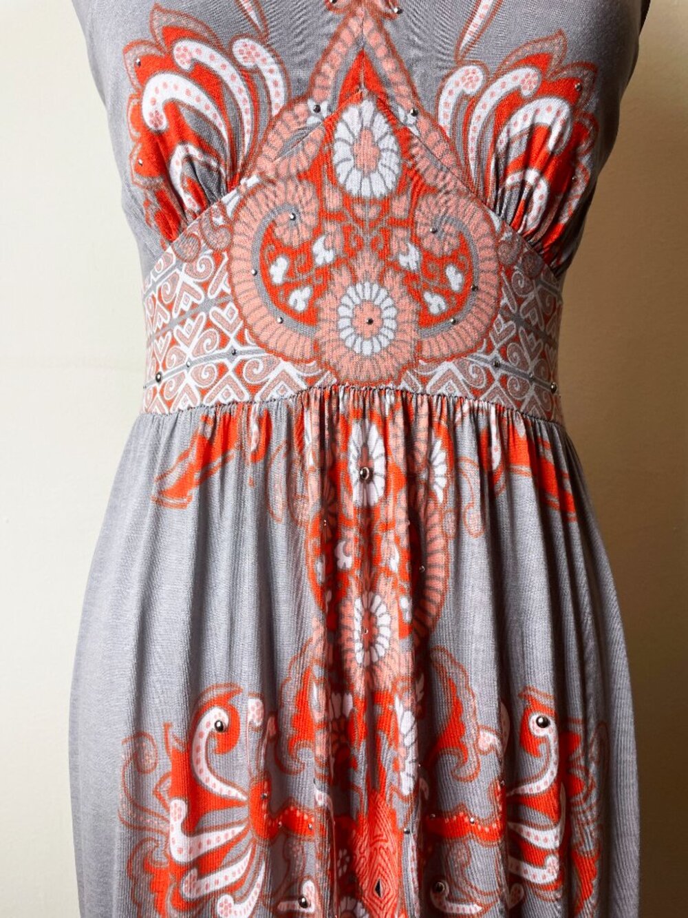 INC International Concepts Paisley Print Boho V-Neck Maxi Dress Size Small | EUC - Picture 4 of 11